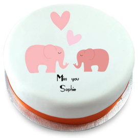 Elephants in Love Mini Cake