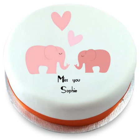 Elephants in Love Mini Cake