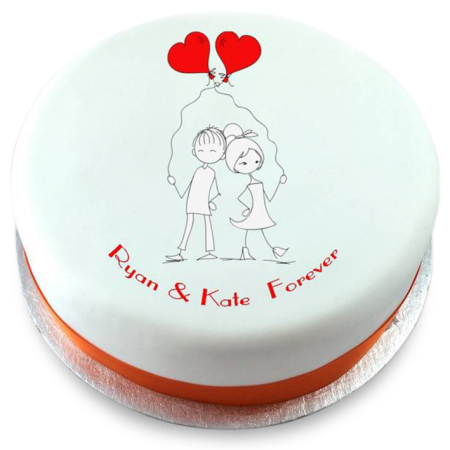 Romantic Cake Design with Personalized Message