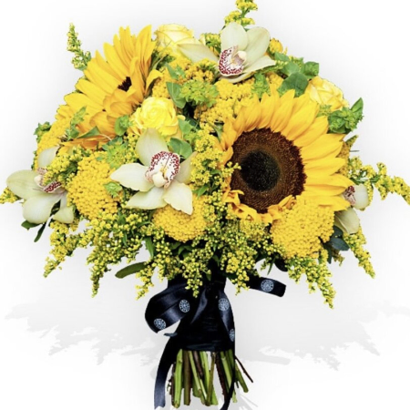 Sun Kissed Beauty Bouquet with Sunflowers and Phalaenopsis